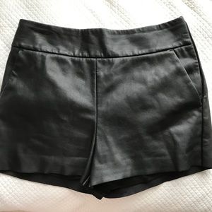 Black Faux Leather Shorts